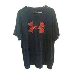 Men’s Under Armour 3X  Large Logo  Navy Blue Short Sleeve Shirt